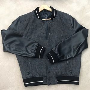 INC Heather Wool Varsity Bomber Jacket sz L